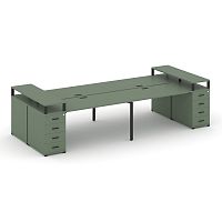 Бенч-система на 4 места с 2 опорными тумбами Concept CN.DRS-443