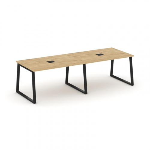 Style Project Стол переговорный SN-6T1.SPRG-011 Акация Лорка/Металл Антрацит/Заглушка Металл Антраци фото 3