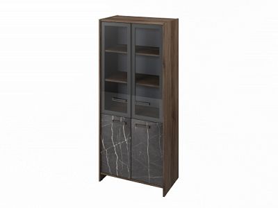 Шкаф для документов FB-671.G. Орех Пацифик Табак/Камень Пьетра Гриджиа черный