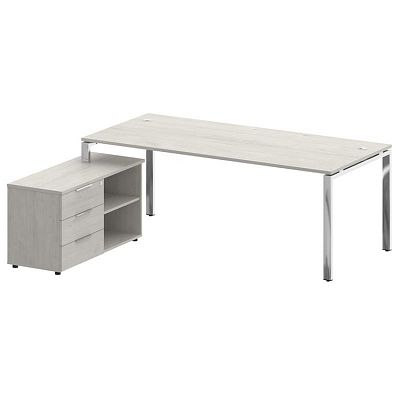 Стол руководителя с тумбой Metal System Direct БГ.СРТ-6.9 (L)