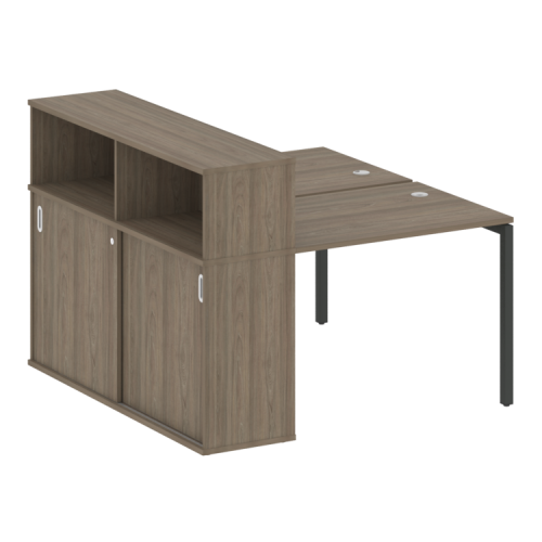 Бенч-система с шкафом-купе на П-обр. м/к Metal System Quattro 40БП.РС-СШК-2.1