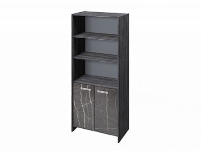 Шкаф для документов FI-672.G Древесина Графит/Камень Пьетра Гриджиа черный