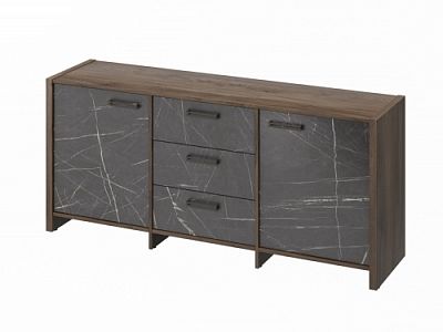 Тумба трехсекционная FB-13-01.G. Орех Пацифик Табак/Камень Пьетра Гриджиа черный