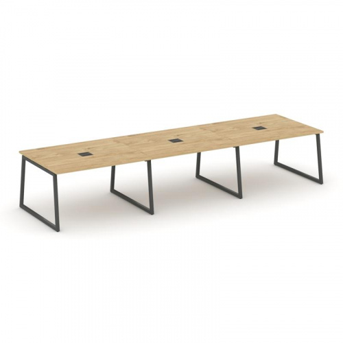 Style Project Стол переговорный SN-4T1.SPRG-053 Акация Лорка/Металл Антрацит/Заглушка Металл Антраци фото 4