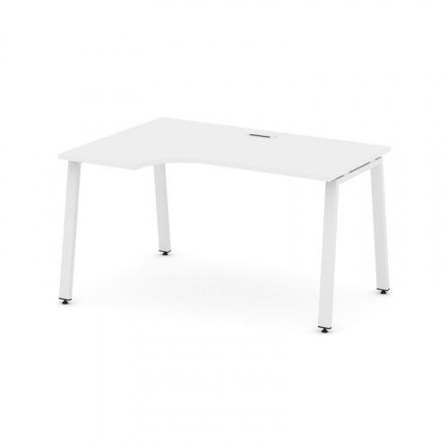 Style Project Стол рабочий эргоном. SN-6A.SPA-002(L) Дуб Наварра/Металл Белый 1580*600/980*750 фото 24