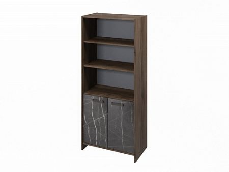 Шкаф для документов FB-672.G. Орех Пацифик Табак/Камень Пьетра Гриджиа черный