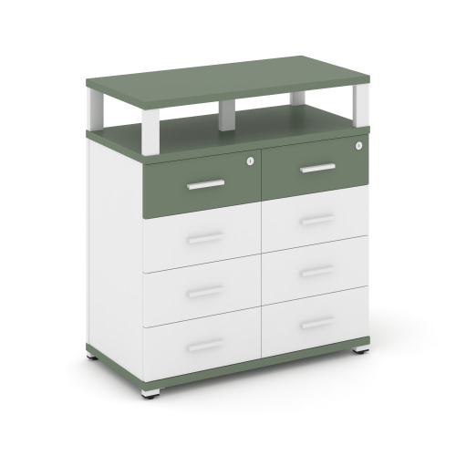 Тумба приставная c 8 ящиками и надставкой Concept CN.TSP-015 W