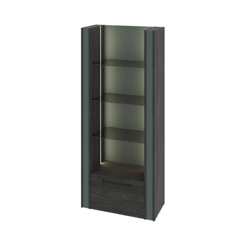 Стеллаж с подсветкой, стеклянными полками и ящиком Greenwood G-71