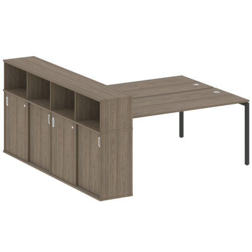 Бенч-система с шкафом-купе на П-обр. м/к Metal System Quattro 40БП.РС-СШК-4.5