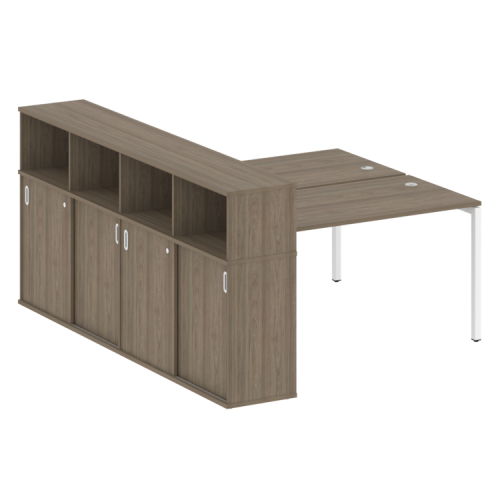 Бенч-система с шкафом-купе на П-обр. м/к Metal System Quattro 40БП.РС-СШК-4.3 фото 2