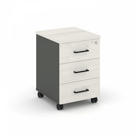 Style Project Тумба мобильная усил. колеса SN.TMU-002 Антрацит/Дуб Наварра/Черный Ручки 416*460*611