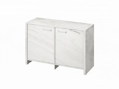 Тумба двухсекционная FI-12-02.G Хромикс белый/Мрамор Леванто белый