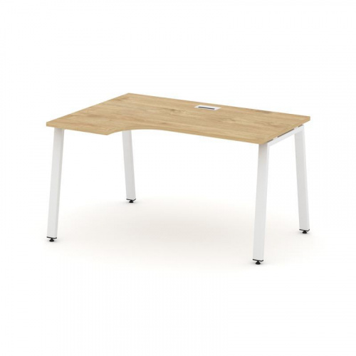 Style Project Стол рабочий эргоном. SN-6A.SPA-002(L) Дуб Наварра/Металл Белый 1580*600/980*750 фото 25