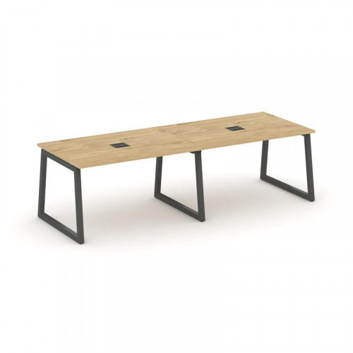 Style Project Стол переговорный SN-5T1.SPRG-011 Акация Лорка/Металл Антрацит/Заглушка Металл Антраци фото 5