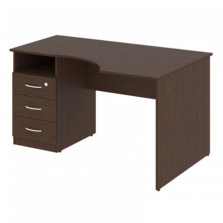 Nova S Стол криволинейный с тумбой левый В.САТ-2 (L) Бук Артизан 1400*900*750