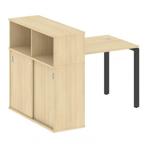 Стол письменный с шкафом-купе на П-обр. м/к Metal System БП.РС-СШК-3.1 фото 2