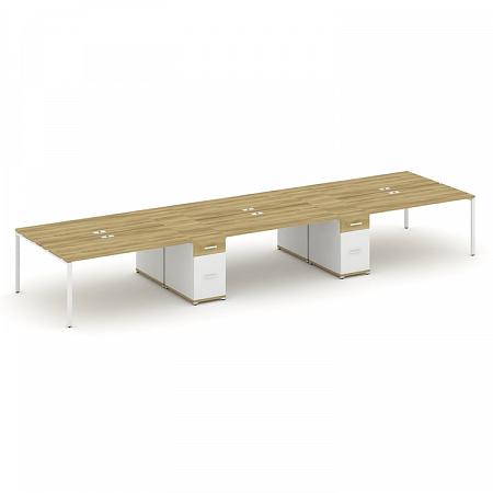 Бенч-система на 6 мест с 2 опорными тумбами Concept CN.DRS-456