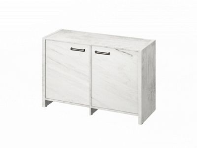 Тумба двухсекционная FB-12-02.G Хромикс белый/Мрамор Леванто белый