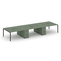 Бенч-система на 6 мест с 2 опорными тумбами Concept CN.DRS-456