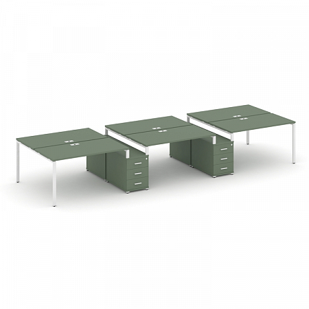 Бенч-система на 6 мест с 2 опорными тумбами Concept CN.DRS-336