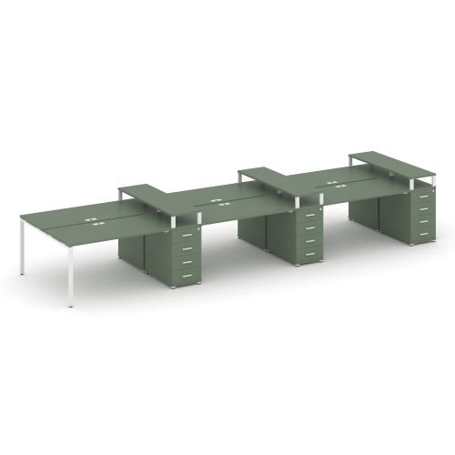 Бенч-система на 6 мест с 3 опорными тумбами Concept CN.DRS-473