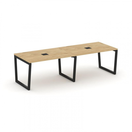 Style Project Стол переговорный SN-5T2.SPRG-012 Акация Лорка/Металл Антрацит/Заглушка Металл Антраци Style Project Стол переговорный SN-5T2.SPRG-012 Акация Лорка/Металл Антрацит/Заглушка Металл Антраци