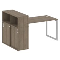 Стол офисный с шкафом-купе на О-обр. м/к Metal System Quattro 40БО.РС-СШК-3.3